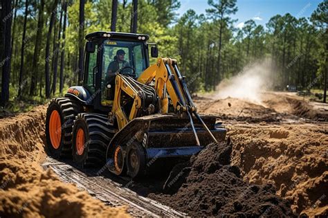 dig trench with skid steer|trencher attachment.